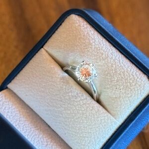 Size 7 Silver Cubic Zirconia Solitaire Ring